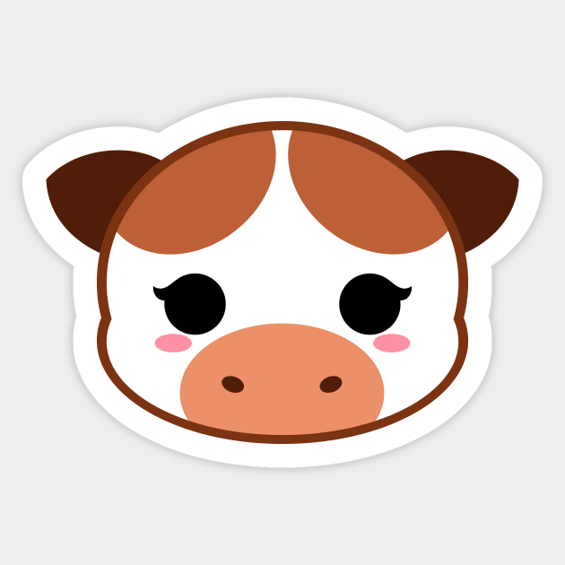 Cute Chocolate Milk Cow Sticker by alien3287